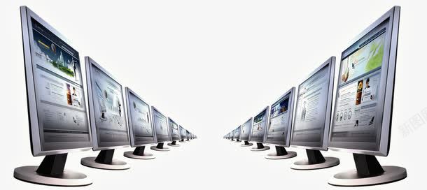 两排电脑png免抠素材_88icon https://88icon.com 显示器 电脑 科技