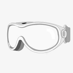 白色潜水眼镜素材
