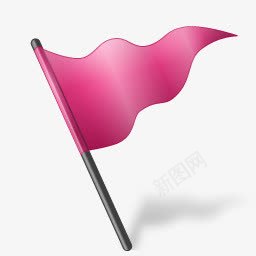 粉色卡通三角旗图标图标