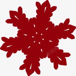 红色手绘冬季雪花素材