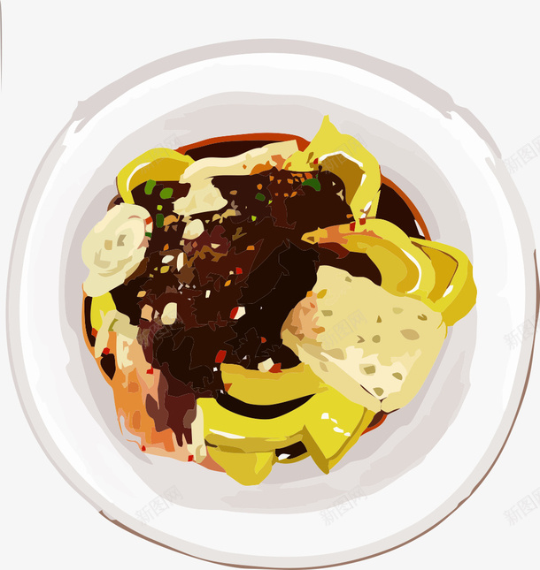 手绘美食插画矢量图eps免抠素材_88icon https://88icon.com 免抠美食插画 美味 美食 食物 矢量图