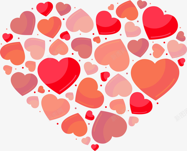 爱心拼凑成的爱心矢量图ai免抠素材_88icon https://88icon.com 卡通 可爱 爱心 红色 红色爱心 装饰 装饰图 矢量图