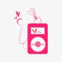 粉色可爱MP3手绘图案素材