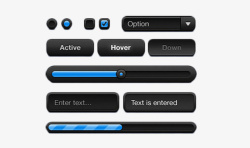 精简的UI元素PSD素材