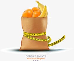 水果量身尺寸减肥元素矢量图素材