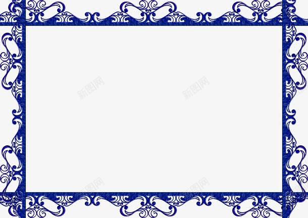 装饰树叶边框png免抠素材_88icon https://88icon.com 树叶 蓝色 装饰 装饰素材 边框
