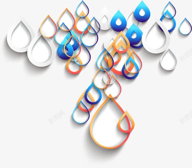 卡通3D立体雨滴png免抠素材_88icon https://88icon.com 3D 几何 卡通 立体 雨滴