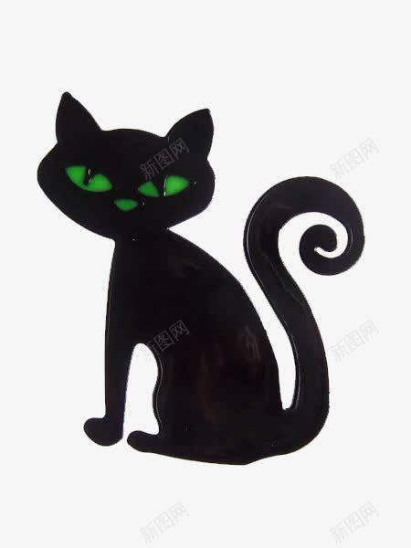 绿眼睛的黑猫png免抠素材_88icon https://88icon.com 免费 绿眼睛 诡异 黑猫