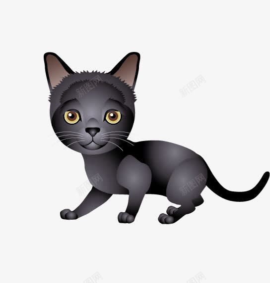 黑猫png免抠素材_88icon https://88icon.com 卡通 手绘 黑猫