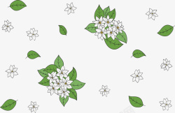 手绘白色花朵矢量图素材