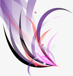 抽象紫色梦幻线条素材
