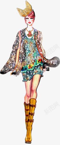 手绘时尚女郎png免抠素材_88icon https://88icon.com 前卫 女郎 手绘 时尚 漂亮