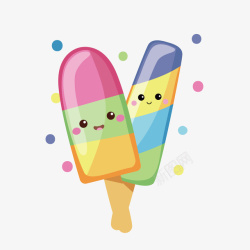 彩色可爱冰淇淋图案矢量图素材