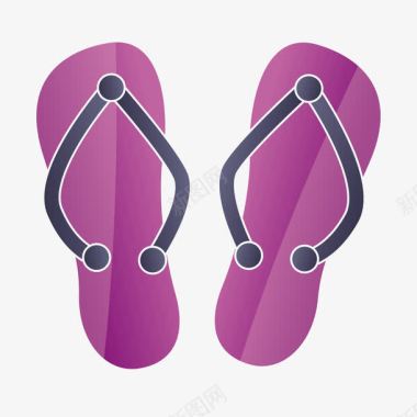 紫色拖鞋图标图标