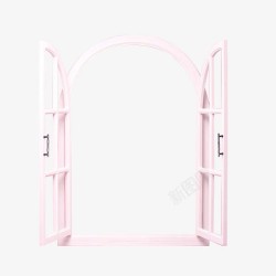 粉色简约窗口装饰图案素材