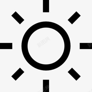 太阳形状的圆直射线图标图标