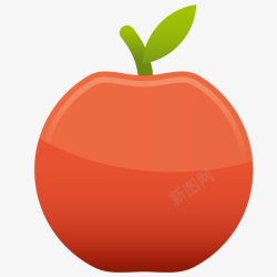 红色质感水果苹果卡通素材