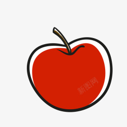 红色水果大苹果矢量图素材