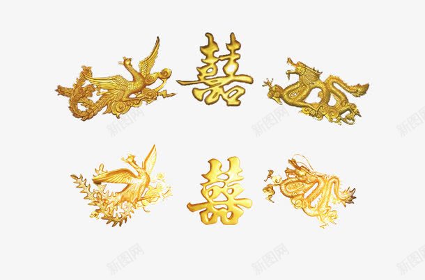 古典龙凤png免抠素材_88icon https://88icon.com 双喜 古典 龙凤