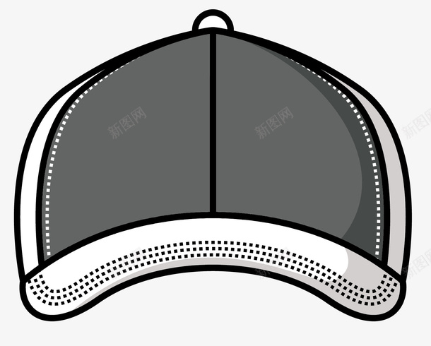 灰白色扁平风格帽子png免抠素材_88icon https://88icon.com 卡通 卡通风格 扁平风格 灰白色 灰白色帽子 矢量帽子 货车司机帽