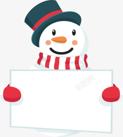 圣诞节可爱雪人展板矢量图素材