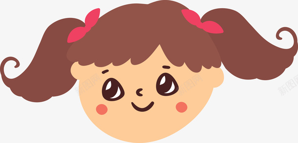 扎辫子的小孩png免抠素材_88icon https://88icon.com png素材 卡通小孩 小孩 扎辫子