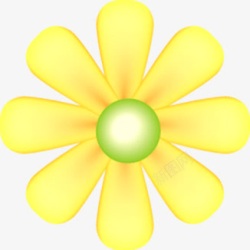 黄色卡通可爱春天花朵素材
