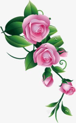 春天手绘粉色花朵植物素材