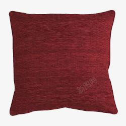 全棉暗红色靠枕素材
