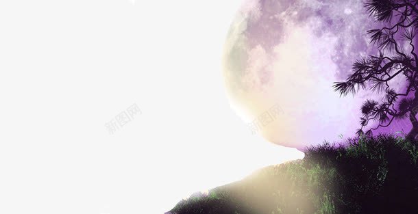 紫色月球装饰png免抠素材_88icon https://88icon.com 月球 紫色 装饰