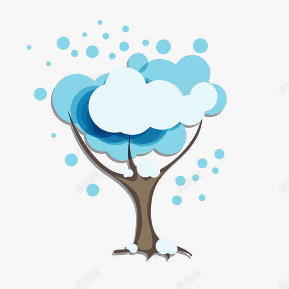 蓝色创意的树psd免抠素材_88icon https://88icon.com 创意 树 植物 蓝色