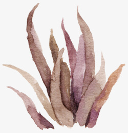 淡紫色复古水彩植物素材