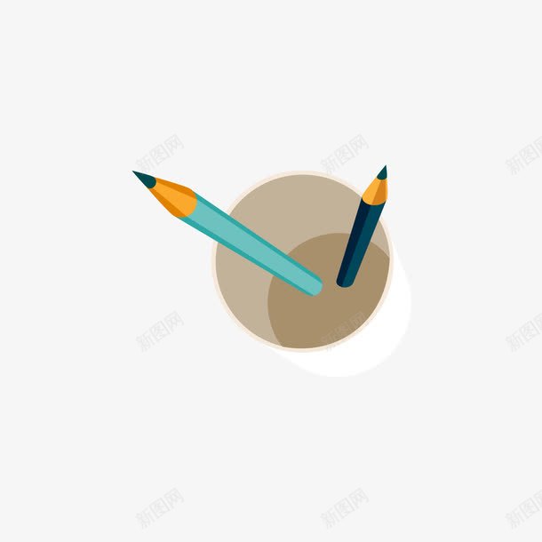 笔筒和笔png免抠素材_88icon https://88icon.com 手绘 笔 笔筒