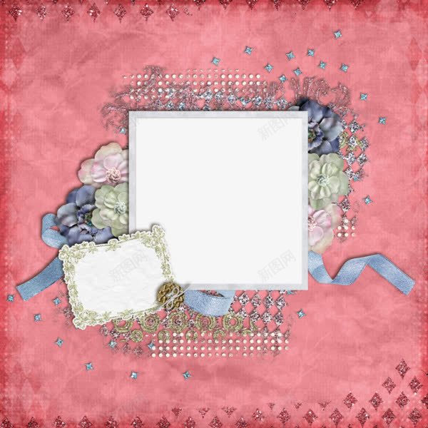 玫红色底纹边框png免抠素材_88icon https://88icon.com 矩形边框 边框纹理