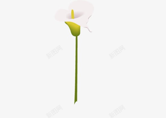 一朵白色花png免抠素材_88icon https://88icon.com 卡通 手绘 植物 白色花