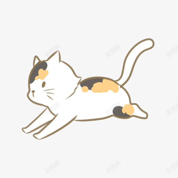 小花猫奔跑png免抠素材_88icon https://88icon.com 小猫 手绘 手绘猫狗 猫 猫尾