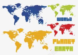 彩色全球地图素材