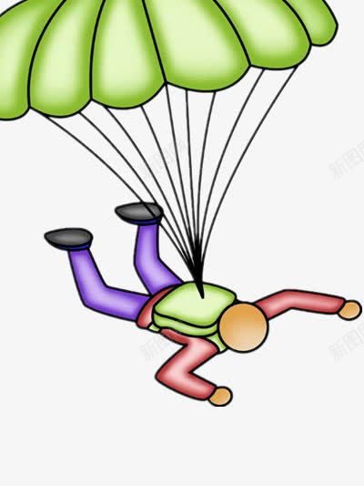 跳伞的人png免抠素材_88icon https://88icon.com 卡通 彩色 极限挑战 运动