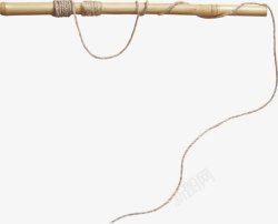 细绳缠绕木竹素材