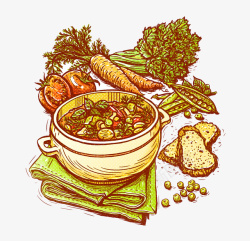 手绘蔬菜水果食物图案素材