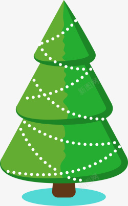 卡通圣诞树装饰矢量图素材