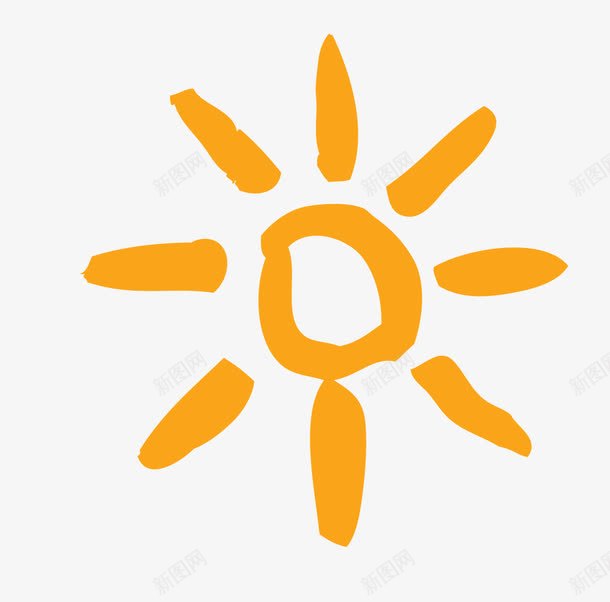 炎热的太阳png免抠素材_88icon https://88icon.com PNG 免费 免费PNG 手绘 黄色