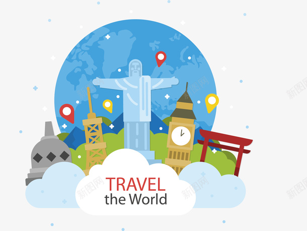 带你去旅行矢量图ai免抠素材_88icon https://88icon.com app 世界 卡通 地球 旅游 旅行 生活 矢量图 耶稣