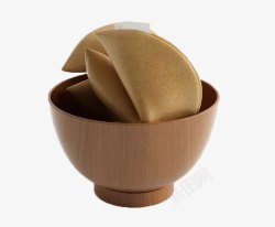 木制碗里的餐巾素材