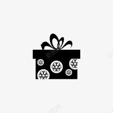 黑色礼物盒手绘图标图标