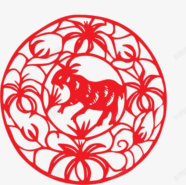 窗花剪纸png免抠素材_88icon https://88icon.com 剪纸 剪纸素材 新年 窗花 窗花素材