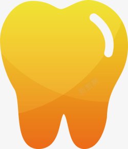 人体的黄色牙齿卡通素材