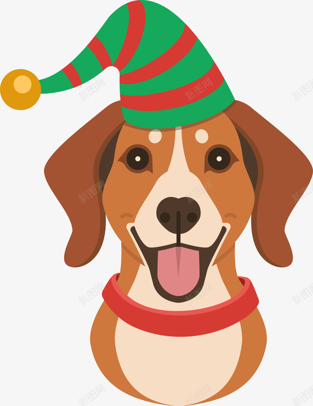 圣诞节棕色微笑小狗png免抠素材_88icon https://88icon.com 卡通可爱 圣诞节 小狗 微笑 棕色 装饰图