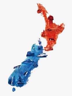 复古新西兰地图素材