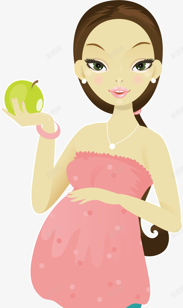 手拿苹果的孕妇矢量图ai免抠素材_88icon https://88icon.com 孕妇 手拿苹果的孕妇 苹果 矢量图